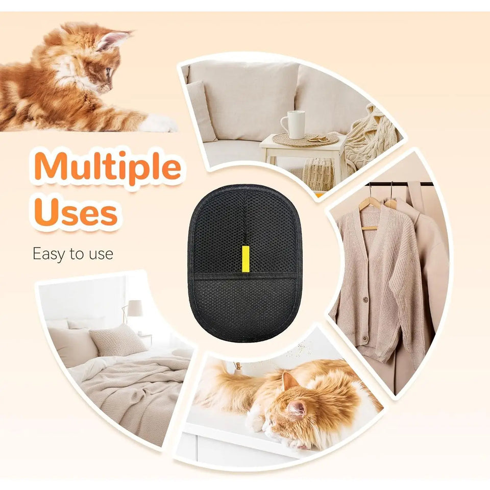 Pet Hair Removal Grooming Gloves – Easy Fur Cleaner for Home