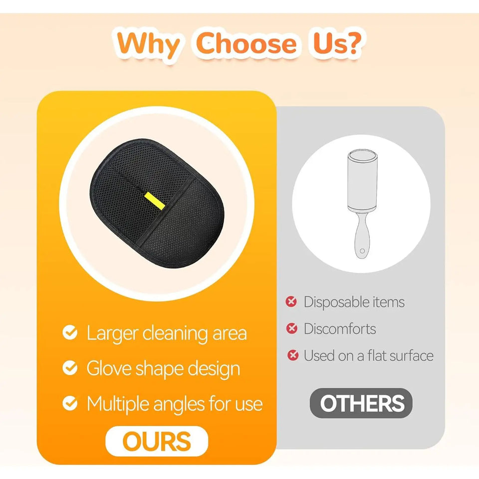 Pet Hair Removal Grooming Gloves – Easy Fur Cleaner for Home