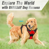 PawFuzzy No Pull Dog Harness – Reflective Front Clip & Handle for Large Dogs