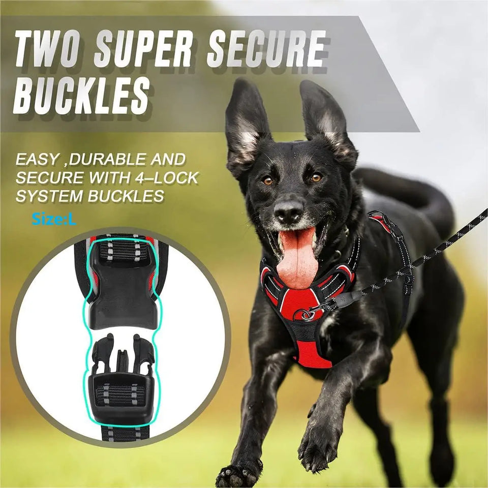 No Pull Dog Harness – Reflective Front Clip & Handle for Large Dogs