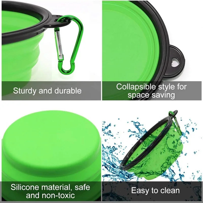 PawFuzzy Portable Dog Water Bottle & Food container – 2-in-1 Travel Feeder