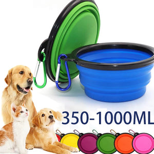 Portable dog water bottle with built-in feeder bowl for travel, walking, and outdoor use
