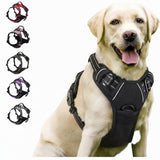 No pull dog harness with front clip andhandle, reflective heavy duty vest for large dogs walking nd training